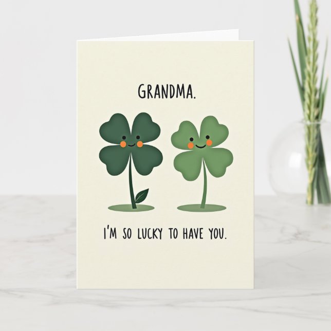 Carte Grandma Lucky Faux Gold Foil Card (Devant)