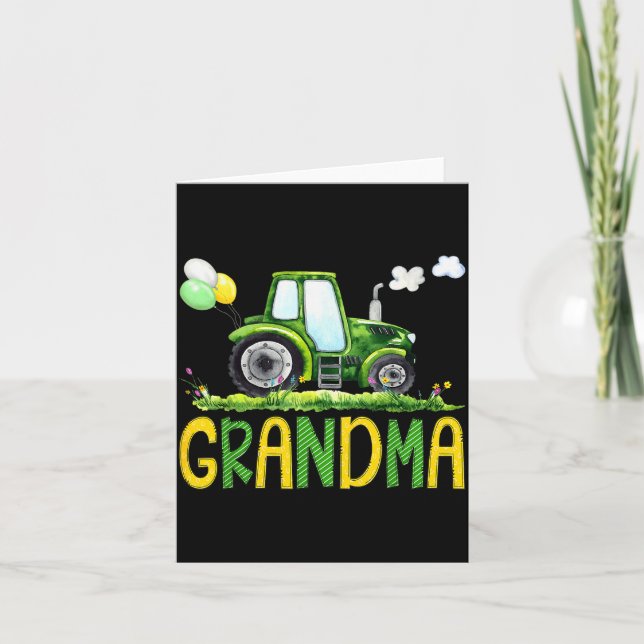 Carte Grandma Of The Birthday Boy Tractor Farm Truck Mat (Devant)