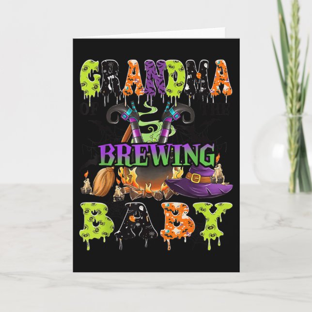 Carte Grandma Of The Brewing Baby Soky Halloween Baby Sh (Devant)