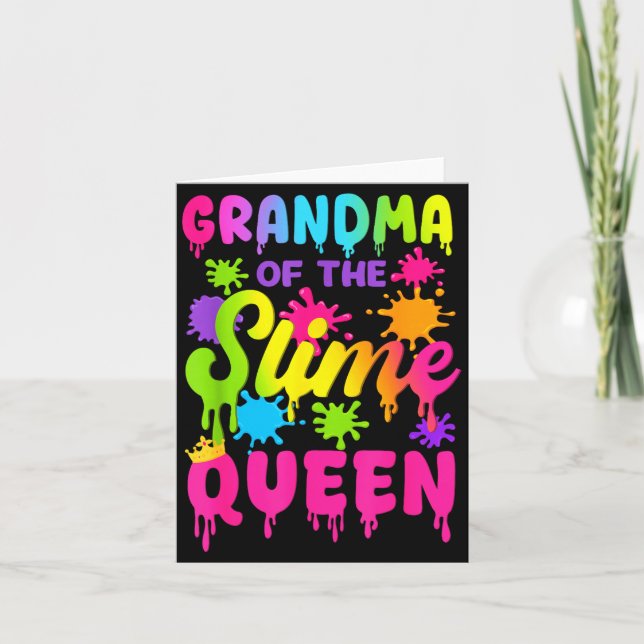 Carte Grandma Of The Slime Queen Birthday Girl Family Pa (Devant)