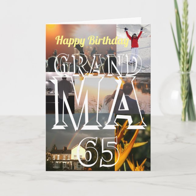 Carte Grandma photo personnalisée 65e anniversaire (Devant)