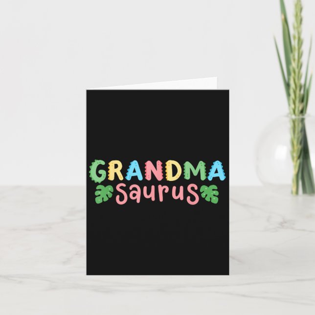Carte Grandma Saurus Enfants Dinosaur Anniversaire Famil (Devant)