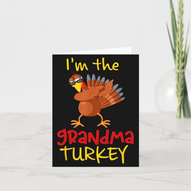 Carte Grandma Turkey Matching Family Group Thanksgiving  (Devant)