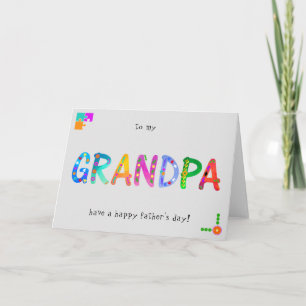 Carte GRANDPA Bold Geometry Boho Fête des pères Plier
