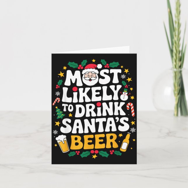 Carte Grandpa Christmas Men Dad Most Likely To Drink San (Devant)