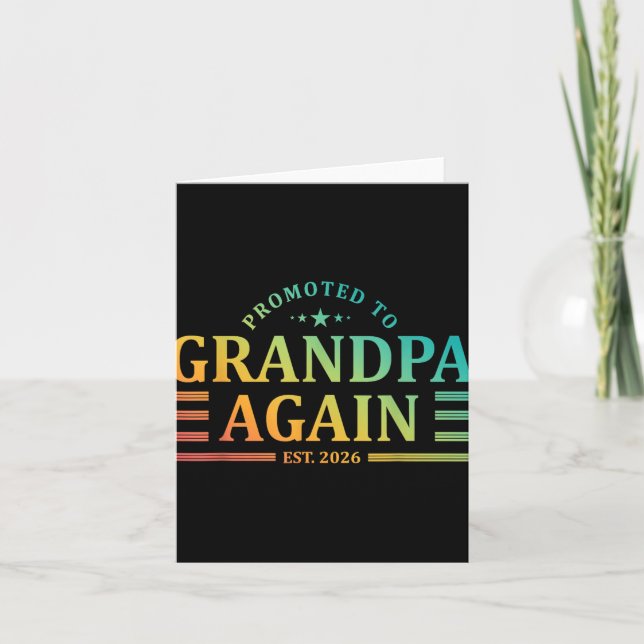 Carte Grandpa Est 2026 Première 1ère Fois Grand-Père Nou (Devant)