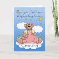 Grandpa New Baby Girl Félicitations