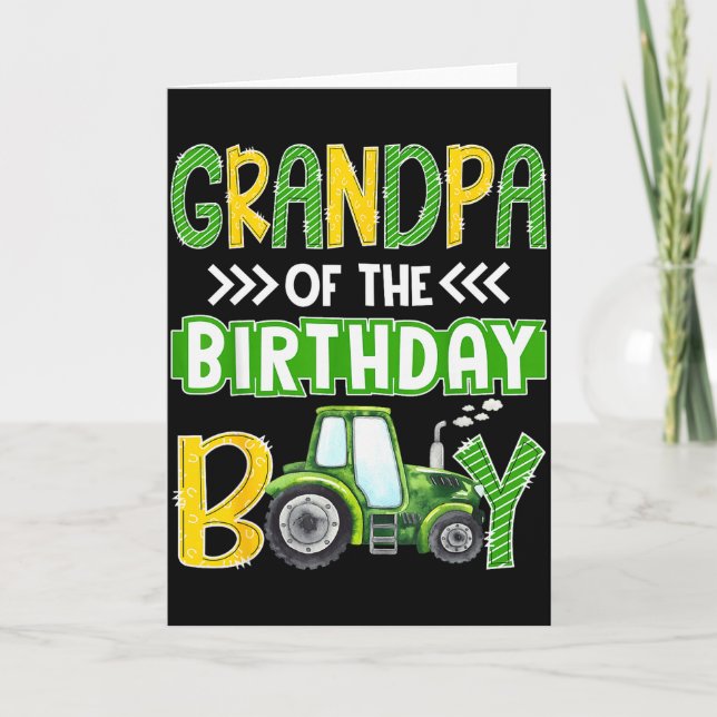 Carte Grandpa Of The Birthday Boy Tractors Farm Trucks F (Devant)