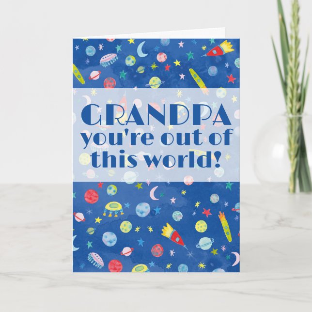 Carte GRANDPA Vous êtes sorti de cet espace d'aquarelle  (Devant)