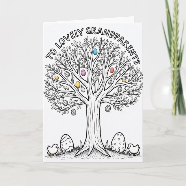 Carte Grandparents Spring Tree Card (Devant)