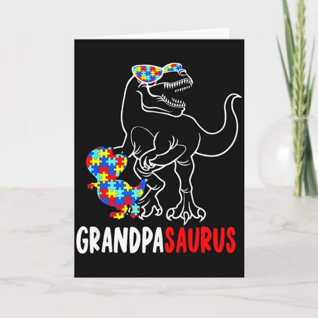 Carte Grandpasaurus T Rex Dinosaure Autisme Sensibilisat (Devant)