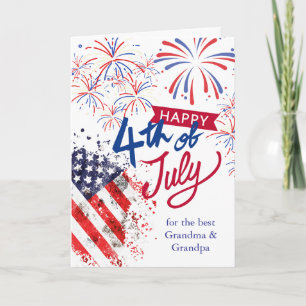 Carte Grands-parents 4 juillet feux d'artifice patriotiq