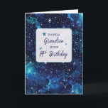 Carte Grandson 14e Anniversaire Stars en Galaxy Sky<br><div class="desc">Le front célèbre hardiment le 14ème anniversaire d'un petit-fils, mélangeant l'imagerie cosmique avec un message d'encouragement et d'excitation pour l'année à venir. Les couleurs profondes et riches de la galaxie créent un sentiment d'émerveillement, rendant la carte à la fois frappante visuellement et significative. C'est la carte parfaite pour marquer cette...</div>