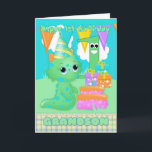 Carte Grandson 1er anniversaire mignon petit monstre<br><div class="desc">Grandson 1er Anniversaire Mignonne Petit Monstre Avec Cadeaux Et Gâteau ...  OEuvre originale de Znowflake colorfulclipart.com</div>