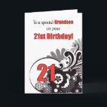 Carte Grandson, 21e anniversaire des tourbillons religie<br><div class="desc">21e Anniversaire La carte religieuse est idéale pour votre petit-fils.Le message chrétien noir et rouge est très actuel et sera apprécié à l'âge de 21 ans.</div>