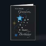 Carte Grandson 22e anniversaire Star Inspirational Black<br><div class="desc">Maintenant que la célébration du 22e anniversaire de votre petit-fils approche,  vous devriez déjà vous préparer à vous joindre à la célébration. Cette carte serait la meilleure carte que vous pourriez lui donner si vous voulez partager un message d'anniversaire inspirant.</div>