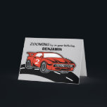 Carte Grandson 2 ans voiture de sport rouge<br><div class="desc">Embarquez pour une aventure personnalisée pour votre petit ! Cette carte d'anniversaire dynamique, avec une voiture de sport rouge rugissante, vous permet de customiser l'avant avec le nom de votre petit-fils. Regardez ses yeux s'allumer alors qu'il voit son nom faire cette carte non seulement un salut mais un gardien chéri....</div>