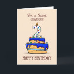 Carte Grandson 2e anniversaire, 2 sur Sweet Blue Cake<br><div class="desc">Les petits-fils sont des garçons spéciaux. Quand votre petit-fils fête son deuxième anniversaire,  vous pouvez lui envoyer cette carte mignonne et rendre sa journée spéciale plus douce que jamais.</div>