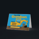 Carte Grandson 5e anniversaire Yellow Excavator Ajouter<br><div class="desc">Une carte de cinquième anniversaire amusante pour un petit-fils qui aime l'équipement de construction et les movers de terre. Il y a une crevette jaune sur le devant avec une zone sur la cabine où vous pouvez changer le nom de la société de construction au nom de votre petit-fils. Le...</div>