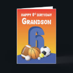 Carte Grandson 6e anniversaire Sports Balls<br><div class="desc">Vous devriez obtenir cette carte aujourd'hui pour donner à votre cher petit-fils quand il aura 6 ans bientôt. A l'intérieur,  c'est un message amusant qui va sûrement rendre sa journée plus amusante. Les boules de sport sur le devant rendront certainement l'amoureux du sport en lui plus heureux.</div>