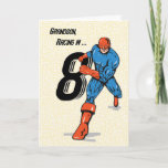 Carte Grandson 8th Birthday Superhero<br><div class="desc">This superhero,  carrying the number 8,  is racing to let a special grandson know that you think so much of him - that he is a superhero! Perfect card to send to your grandson who is turning 8 years old.</div>