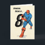 Carte Grandson 8th Birthday Superhero<br><div class="desc">This superhero,  carrying the number 8,  is racing to let a special grandson know that you think so much of him - that he is a superhero! Perfect card to send to your grandson who is turning 8 years old.</div>