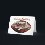 Carte Grandson Anniversaire Grunge Large Football Sports<br><div class="desc">Célébrez la journée spéciale de votre petit-fils passionné de football avec cette carte d'anniversaire unique. L'avant est ornée d'un ballon de football usé et d'un motif grunge, qui capte l'énergie brute du jeu. "Joyeux Anniversaire" est audacieusement affiché ci-dessus, avec "Grandson" écrit sur le ballon lui-même dans une police robuste, ajoutant...</div>