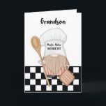 Carte Grandson Anniversaire Whimsical Gnome Baker Baking<br><div class="desc">Cette carte est une création magnifique et personnalisable, pensée pour célébrer l'anniversaire de votre petit-fils avec charme et fantaisie. Cette carte convient aux personnes de tous âges, y compris les adultes, les ados et les personnes âgées. L'hôtel est doté d'un personnage de gnome fantaisiste portant le casquette et le tablier...</div>