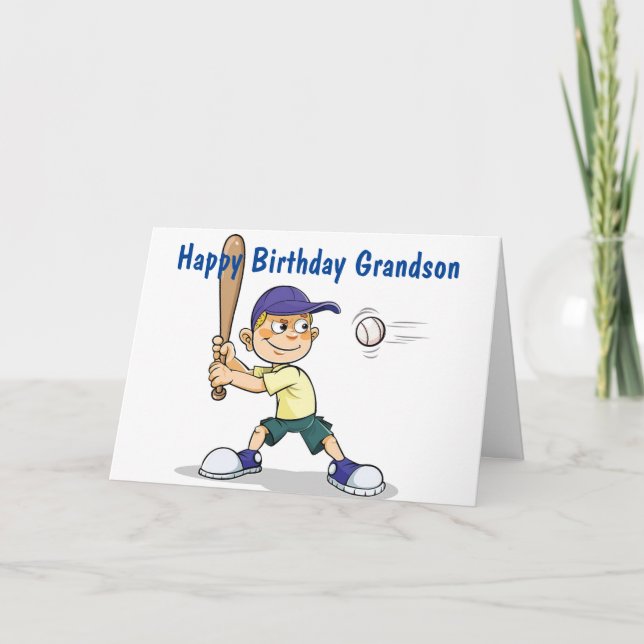 CARTE **GRANDSON** BATAILLE/AVOIR UN JOLI ANNIVERSAIRE (Devant)