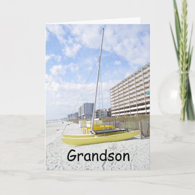 CARTE GRANDSON BEACH ANNIVERSAIRE-PROFITEZ DE VOTRE JOUR (Devant)