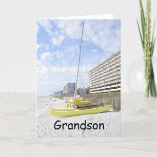 CARTE GRANDSON BEACH ANNIVERSAIRE-PROFITEZ DE VOTRE JOUR