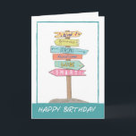 Carte Grandson Birthday Fun Sign Good Qualities Extraord<br><div class="desc">Célébrez l'anniversaire de votre petit-fils avec une carte de voeux fantaisiste et sincère. Doté d'un panneau dessiné à la main, chaque panneau présente une police unique et énumère des qualités merveilleuses qui décrivent votre petit-fils. C'est une façon charmante et charmante de lui faire express de votre amour et de votre...</div>