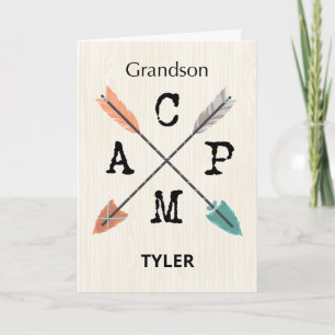 Carte Grandson Camp Personnaliser Nom Flèches