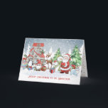Carte Grandson Christmas Père Noël Snowman Roudolph Card<br><div class="desc">Carte de voeux pour Grand-fils avec images de Noël du Père Noël,  Snowman,  Reindeer Rudolph,  Penguin et Père Noël chat en forêt hivernale</div>