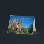 Carte Grandson d'anniversaire - Entrée du château anglai<br><div class="desc">English Scenes Une carte magnifique avec une belle vue ensoleillée sur un petit château anglais typique,  niché dans son propre jardin près de Totnes,  Devon. Code image : hrcol156</div>