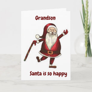 CARTE **GRANDSON** DANSER PÈRE NOËL JUSTE POUR VOUS