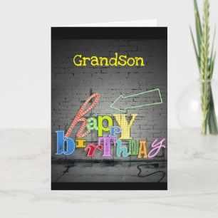 CARTE **GRANDSON** ÉCRIRE EST AU MUR ANNIVERSAIRE