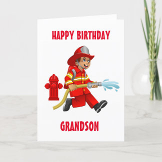 CARTE GRANDSON ET MON FIREMAN PRÉFÉRÉ À L'ANNIVERSAIRE