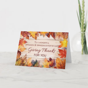 Carte Grandson et petite-fille Thanksgiving