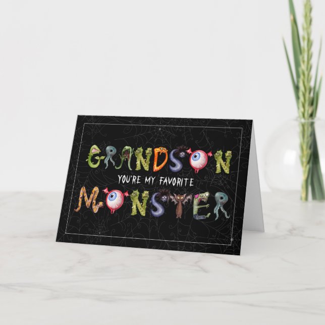 Carte Grandson Favori Monster Funny Halloween (Devant)