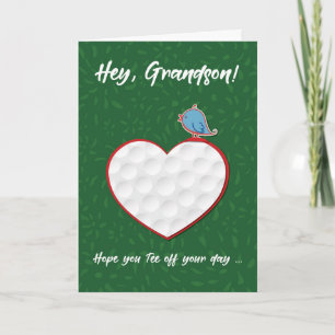 Carte Grandson Golf Sports Coeur Valentine Preteen