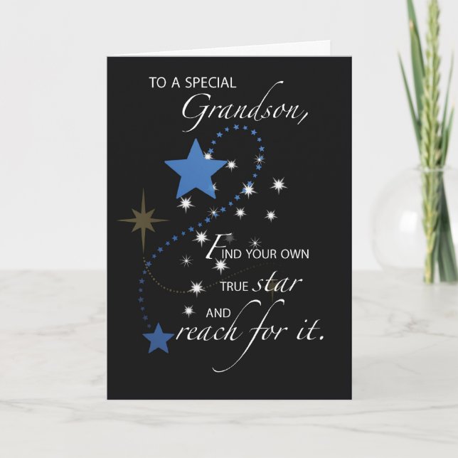 Carte Grandson Graduation Star Félicitations (Devant)