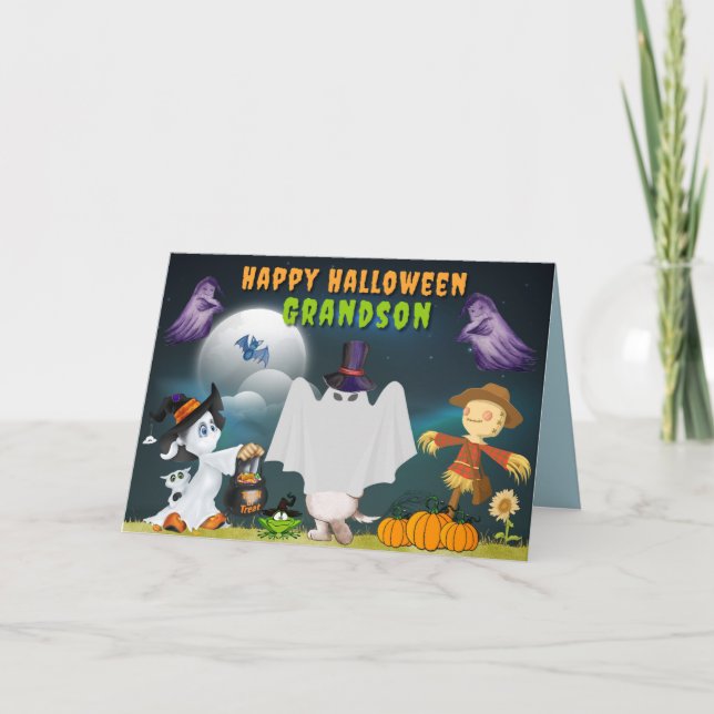 Carte Grandson Halloween Cute Card (Devant)