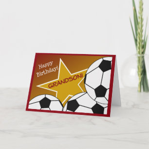 Carte Grandson - Joyeux Anniversaire Soccer Love Grandso
