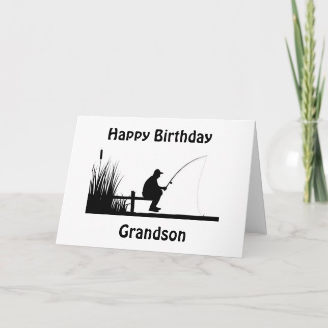 CARTE *GRANDSON* SEULEMENT LA MEILLEURE JOURNÉE DE PÊCHE (Devant)