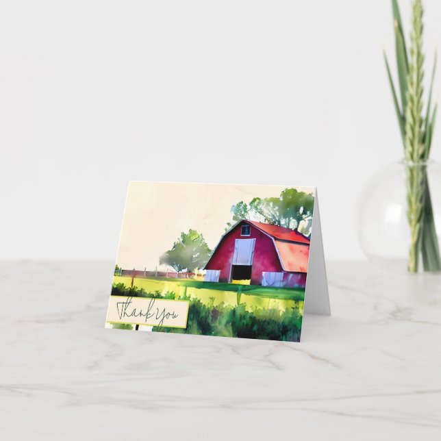 Carte Grange à l'aquarelle personnalisable (Devant)