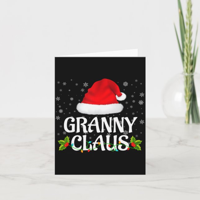 Carte Granny Claus Christmas Lights Santa Pajama Family  (Devant)