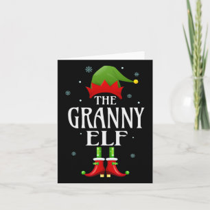 Carte Granny Elf Xmas Correspondant Famille Groupe Noël