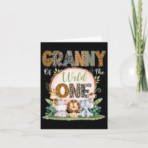 Carte Granny Of The Wild One First Birthday Safari Woodl
