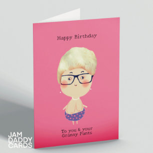 Carte Granny Pants Anniversaire